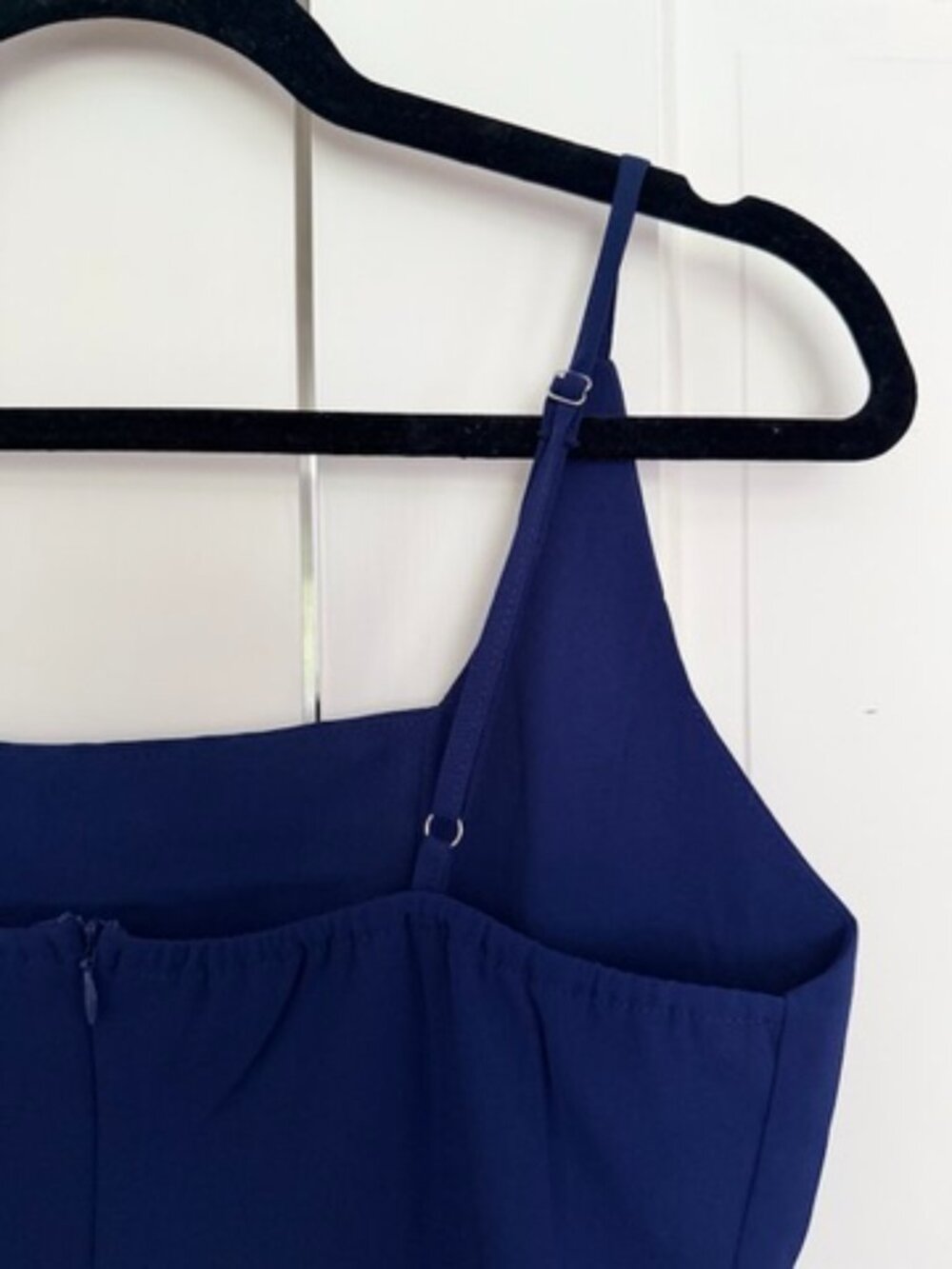 Navy Ruffle Wrap-Style Mini Dress — Size S - Picture 11 of 13